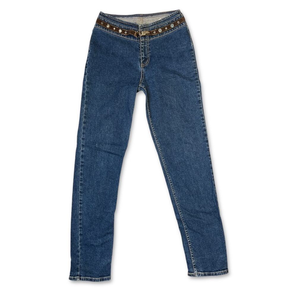 Y2K 2000s Low Rise Law Man Western Blue Jeans‎ | Size 26 x 32 |